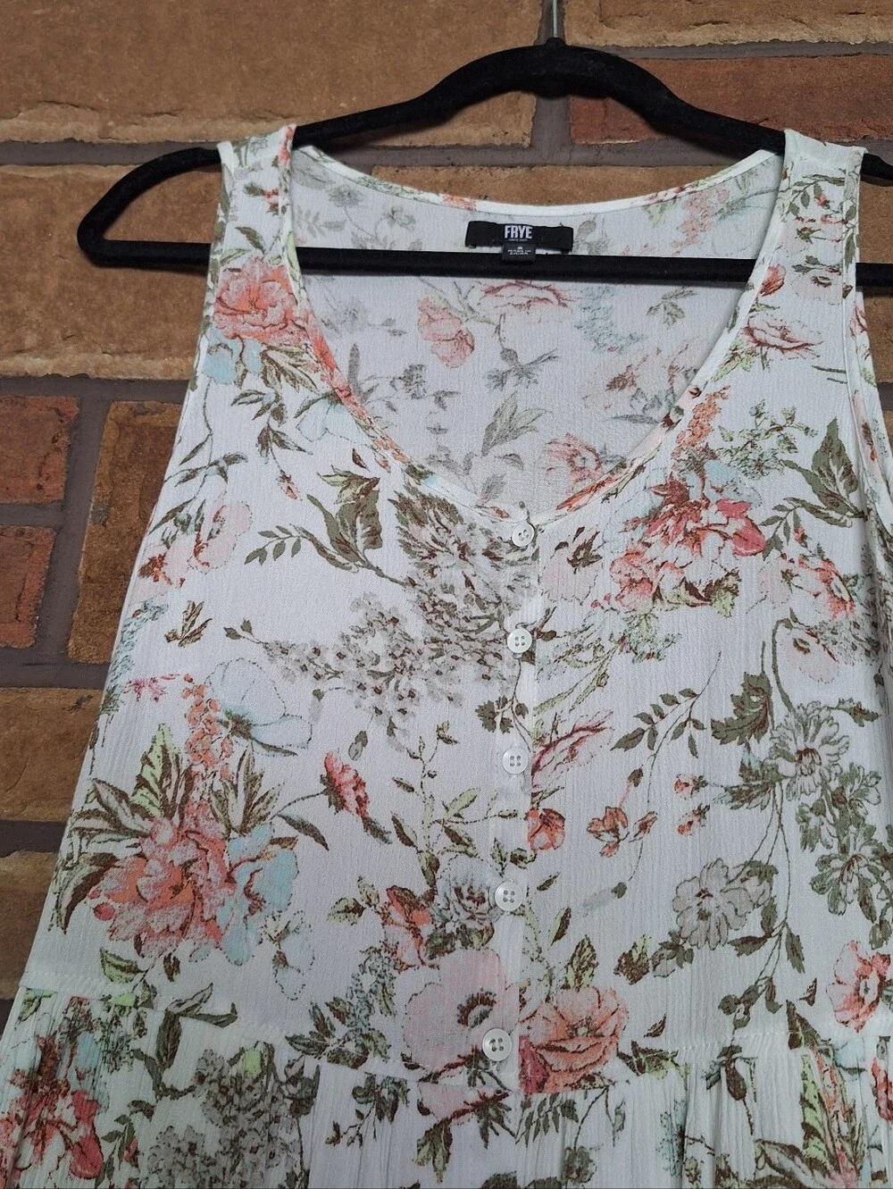 Frye Button-Front Floral Midi Dress Small - Picture 7 of 11